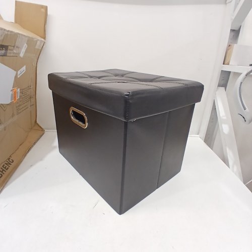 COZYLAND STORAGE OTTOMAN STOOL - BLACK image 4