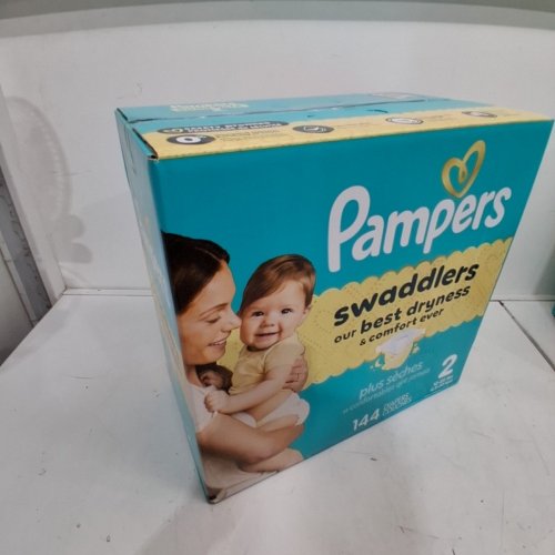 144PK PAMPERS SWADDLERS DISPOSABLE BABY DIAPERS - SIZE 2 (10-22LBS) image 2