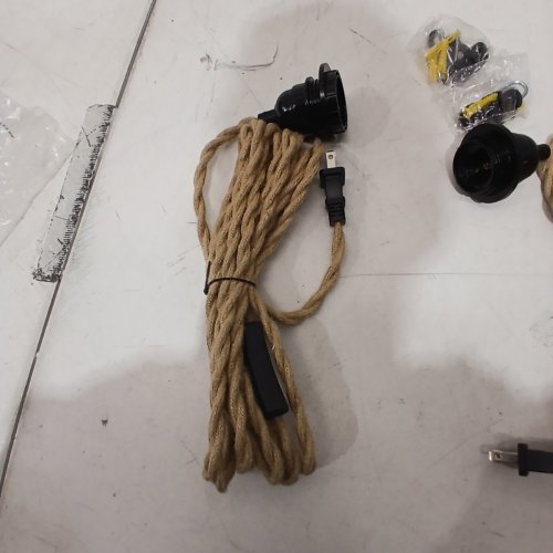 2PK HANGING ROPE LIGHT FIXTURE - 15FT/BULBS NOT INCLUDED - BROWN image 3