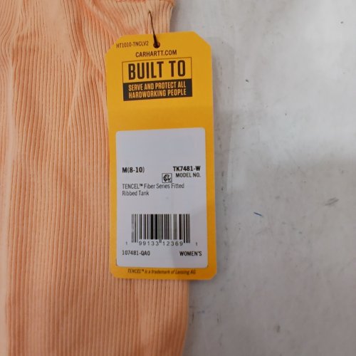 WOMEN'S CARHARTT TENCEL FIBER SERIES FITTED RIBBED TANK - MEDIUM - PEACH (MODEL: TK7481-W) image 2