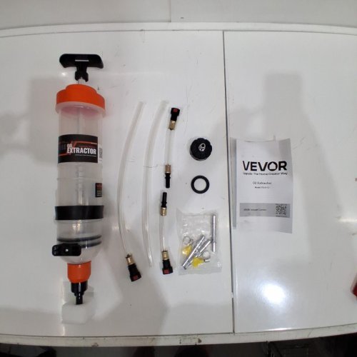 FLUID EXTRACTOR OIL SYRINGE WITH LONG HOSE AND EXTENSION TUBES FOR EASY OIL CHANGES - 1.5 L - WHITE/BLACK/ORANGE (MODEL: YS-0113) image 3