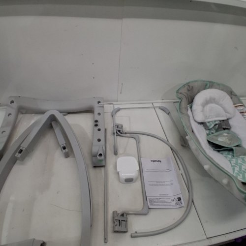 INGENUITY 3-IN-1 KEEP COZY GROW WITH ME VIBRATING BABY BOUNCER, ROCKER & CHAIR - 40LBS CAPACITY - WEAVER THEME GREY/WHITE/GREEN (MODEL: ‎12428) image 4