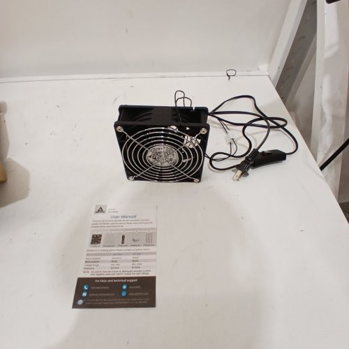 2PK GDSTIME 12V MINI SQUARE FAN - 110V -120V - BLACK image 3
