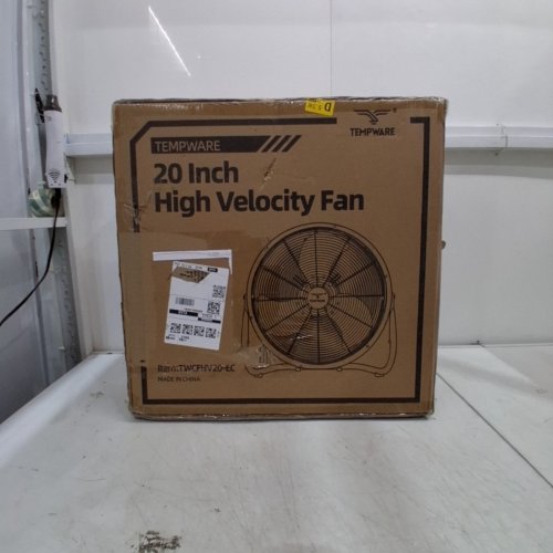 TEMPWARE HIGH VELOCITY INDOOR INDUSTRIAL FAN - 20" - BLACK/BLUE (ITEM: TWCFHV20-EC) image 2