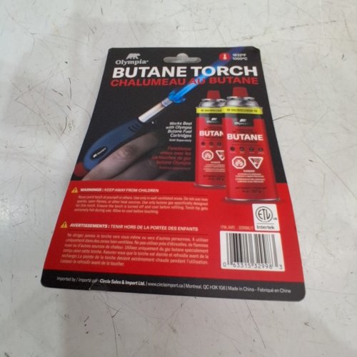 OLYMPIA BUTANE TORCH FOR OLYMPIA BUTANE FUEL CARTRIDGES - BLACK (MODEL: 32998LIT) image 3