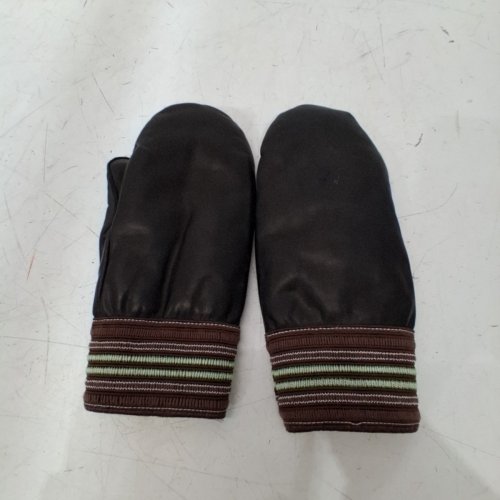 RABER GARBAGE MITTS WITH SHERPA - SMALL - BLACK/BROWN image 2