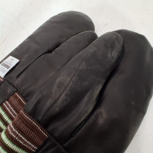 RABER GARBAGE MITTS WITH SHERPA - SMALL - BLACK/BROWN image 3