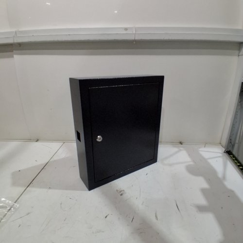 WALL-MOUNTED HEAVY DUTY STAINLESS STEEL SAFE KEY BOX - 16" X 5"X 14" - BLACK image 2