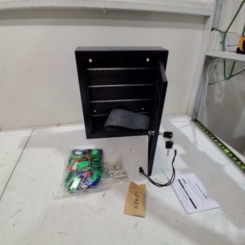 WALL-MOUNTED HEAVY DUTY STAINLESS STEEL SAFE KEY BOX - 16" X 5"X 14" - BLACK image 4