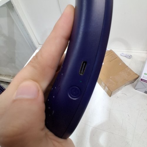 WIRELESS RECHARGEABLE NECK FAN - WITH THREE SPEEDS - BLUE image 2