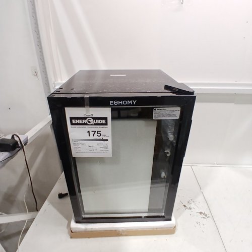 EUHOMY 68 CAN COUNTERTOP MINI-FRIDGE COOLER WITH GLASS DOOR & 1.7CU.FT CAPACITY - 16.93" X 16.34" X 22.24" - BLACK (MODEL: BR001-95) image 4