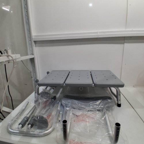 MEDLINE GUARDIAN TRANSFER BENCH WITH BACK & MICROBAN ANTIMICROBIAL TREATMENT - GREY (MODEL: G3-100KBX1) image 2