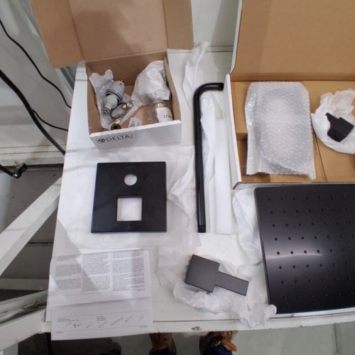DELTA 14-SERIES SHOWER WITH RAINFALL HEAD & ROUGH VALVE - 10" - MATTE BLACK (MODEL: 342701-BL) image 5