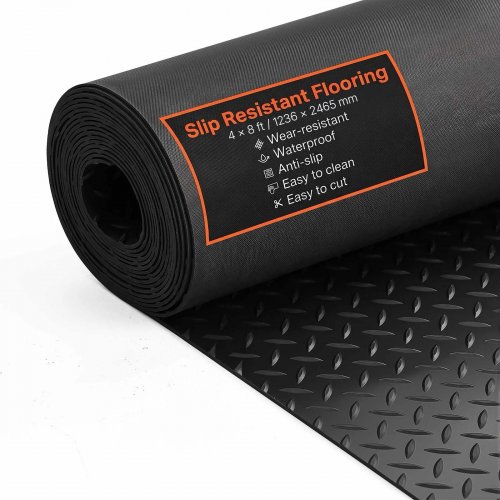 VEVOR DIAMOND PLATE GARAGE FLOORING - 4FT X 8FT - BLACK (MODEL: GW3013 WILLOW 4*8) image 2