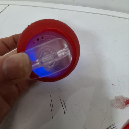INTERACTIVE CAT TOY WITH MOTORIZED BALL AND STRING - RED (MODEL: P02) image 2