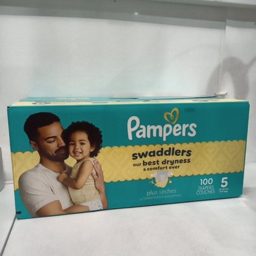 100PK PAMPERS SWADDLERS 100% LEAKPROOF DISPOSABLE BABY DIAPERS - SIZE 5 image 2