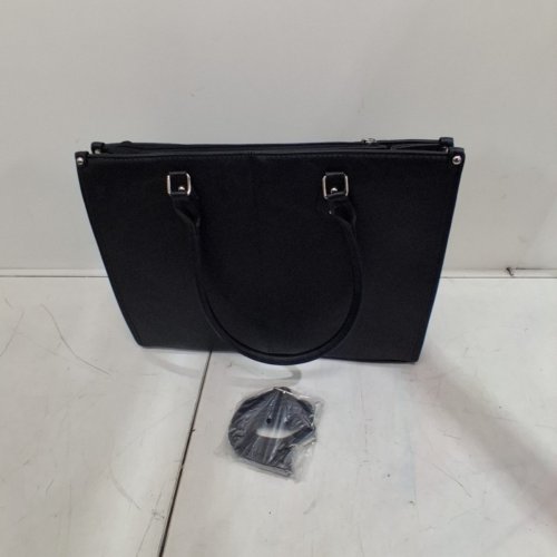 2PC GUGXIOM TOTE LAPTOP BAG WITH INSULATED LUNCH COMPARTMENT AND SMALL PURSE - BLACK image 3