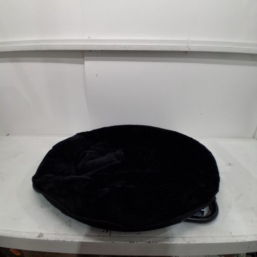 PANAMA JOE PLUSH FAUX FUR HALF MOON FOLDING SAUCER CHAIR - 33" X 16" X 32.5" - BLACK image 4