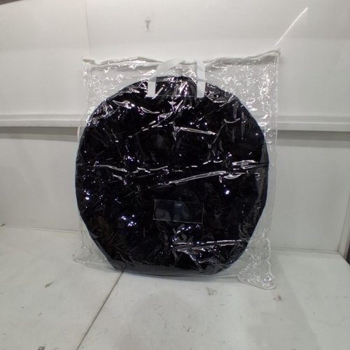 PANAMA JOE PLUSH FAUX FUR HALF MOON FOLDING SAUCER CHAIR - 33" X 16" X 32.5" - BLACK image 5