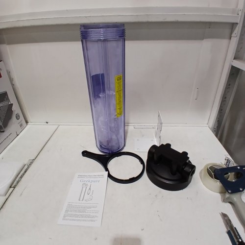 GEEKPURE WHOLE HOUSE WATER FILTER - 3/4" INLET/OUTLET - 4.5" X 20" - CLEAR - (MODEL : BB-20T) image 2