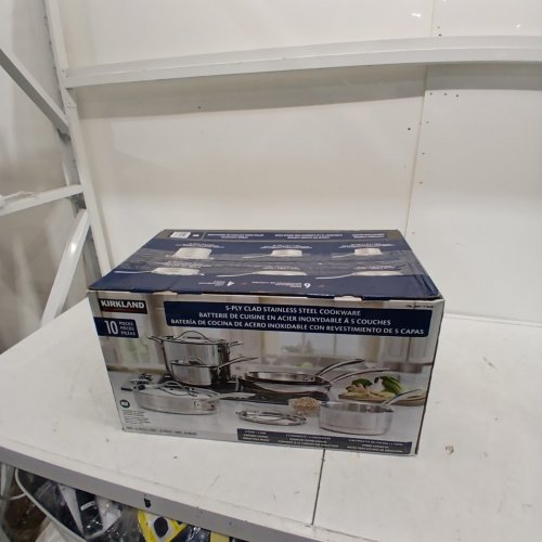 10PC KIRKLAND SIGNATURE 5-PLY CLAD STAINLESS STEEL COOKWARE - STAINLESS STEEL - (MODEL: 1119338) image 5