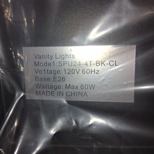LFHF VANITY LIGHT - BLACK - ‎HL102-4T-BK image 3