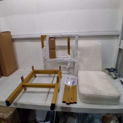 2PK AURNAGLE BACKLESS SADDLE COUNTER BAR STOOLS SET - 28" - WHITE\GOLD image 2