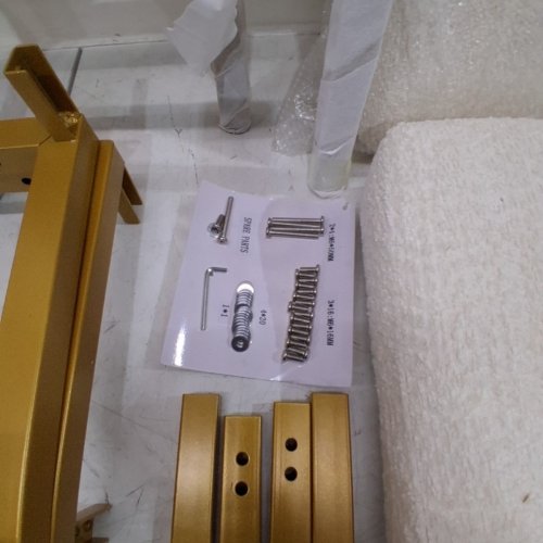 2PK AURNAGLE BACKLESS SADDLE COUNTER BAR STOOLS SET - 28" - WHITE\GOLD image 4