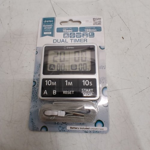DRETEC SPLASH PROOF MAGNECTIC DUAL TIMER - SILVER/BLACK (MODEL: T-635) image 2
