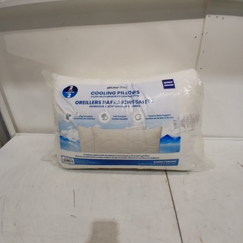 2PK BELOW ZERO COOLING PILLOW WITH MEMORY FOAM AND FIBER - QUEEN - WHITE (MODEL : 2893207) image 2