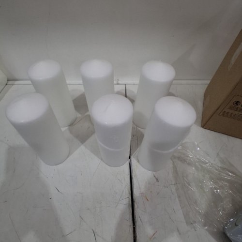 6PK STONEBRIAR TALL 3 X 6 INCH UNSCENTED IVORY PILLAR CANDLE SET, 65H+ BURN TIME (SB-SP-3548A) image 2