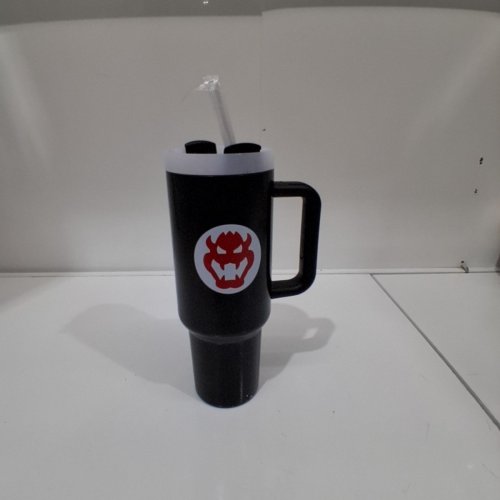 NINTENDO SUPER MARIO STAINLESS STEEL BOWSER TUMBLER - 40OZ - BLACK image 4