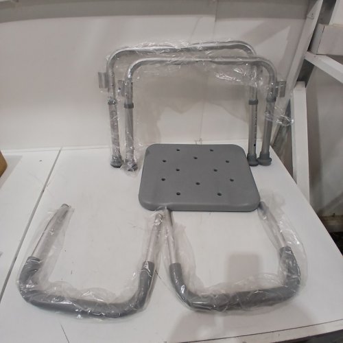 MEDLINE GUARDIAN BATH CHAIR WITH ARMS - 350LBS CAPACITY - WHITE/GREY (MODEL: G2-200KHX1) image 4