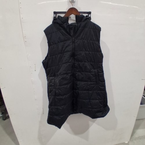 WOMEN'S QUILTED VEST WITH HOOD - 3X - BLACK image 2