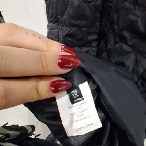 WOMEN'S QUILTED VEST WITH HOOD - 3X - BLACK image 3