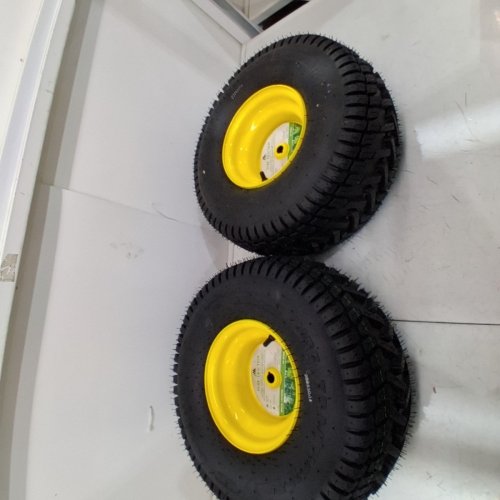 2 MARATHON TURF TRACTION TIRE AND WHEEL ASSEMBLIES - 20 X 8.00-8 - YELLOW / BLACK image 3