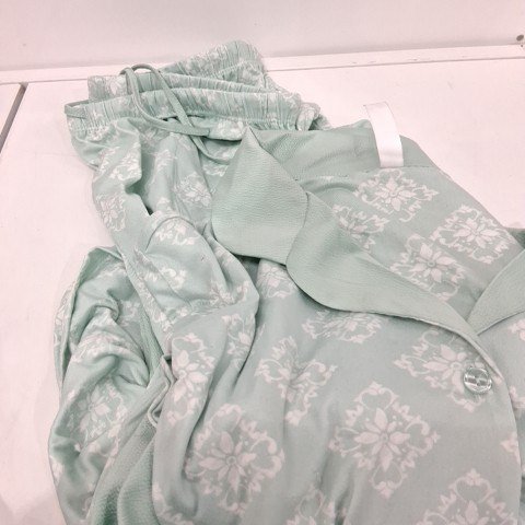 2PC WOMEN'S FLORA NIKROOZS BUTTON UP PAJAMA SET - MEDIUM - TEAL (STYLE: 1969564) image 2