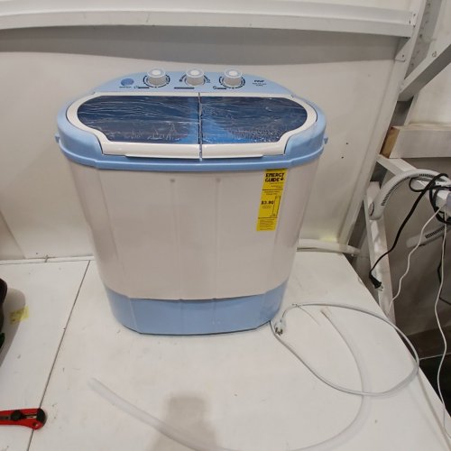 PYLE PURE CLEAN 2-IN-1PORTABLE WASHING MACHINE WITH WASHER & DRYER - 7.7LBS / 3.3LBS CAP - WHITE/BLUE (MODEL: PUCWM22) image 3