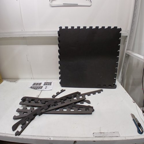 4PK CAP BARBELL EXERCISE MATS - 24" X 24" X 1/2" - BLACK (MODEL:MT-2206AM) image 2