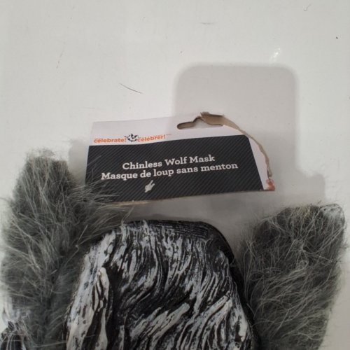 WAY TO CELEBRATE! CHINLESS WOLF MASK - OSFM - GRAY, WHITE AND BLACK image 3