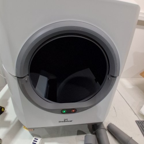 ELLENPENT AUTOMATIC SELF-CLEANING CAT LITTER BOX WITH APP CONTROL AND SAFETY SENSOR - 90L CAPACITY - GREY/WHITE (MODEL: CH-ICB019) image 2