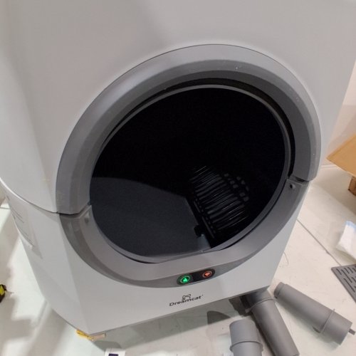 ELLENPENT AUTOMATIC SELF-CLEANING CAT LITTER BOX WITH APP CONTROL AND SAFETY SENSOR - 90L CAPACITY - GREY/WHITE (MODEL: CH-ICB019) image 3