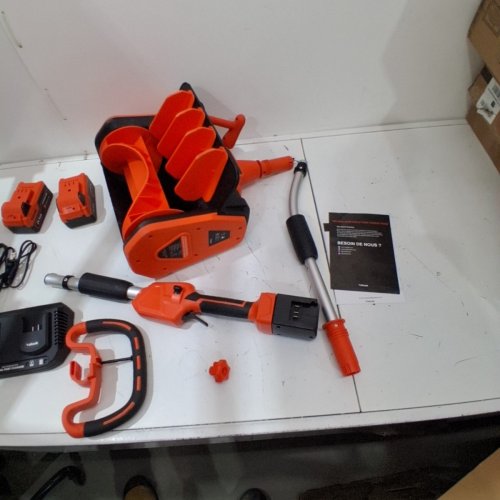 VOLTASK CORDLESS SNOW SHOVEL WITH 2 BATTERIES & DUAL QUICK CHARGER - 48V - 13.5" - ORANGE / BLACK (MODEL: CSS005-135) image 5