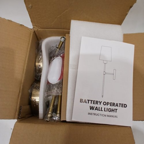 2PK AUDERWIN BATTERY OPERATED WALL SCONCE LIGHT FIXTURES WITH REMOTE - DIMMABLE, CORDLESS - GOLD image 2