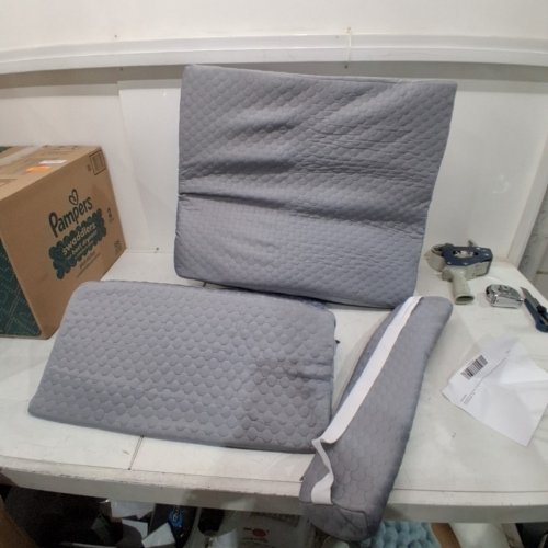 3PC ADJUSTABLE FOAM BED WEDGE PILLOWS - 7"-12" - GREY image 3