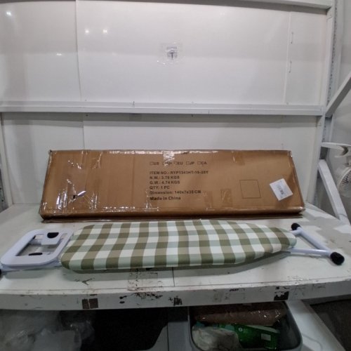 METAL IRONING BOARD- 53" - GREEN AND CREAM PLAID (MODEL: RYP1343HT-19-28Y) image 2