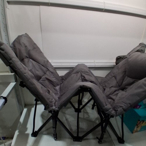 OVERMONT OVERSIZED PORTABLE FOLDING CUSHIONED CAMPING COT, 550LB CAPACITY - 21" X 75" - GREY image 2
