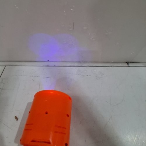KIDS ZURU BUNCH O BUBBLES SPINNING BARREL BUBBLE BLASTER WITH RECHARGEABLE BATTERY - 30,000 BUBBLES PER MINUTE - BLUE/ORANGE (MODEL: 1851658) image 2