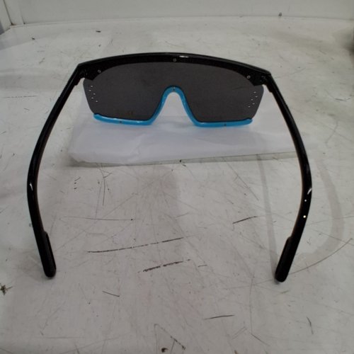 UNISEX ADULT LUG SUNGLIDER SHADES - OSFM - BLACK/BLUE FRAME SILVER MIRROR LENS image 3