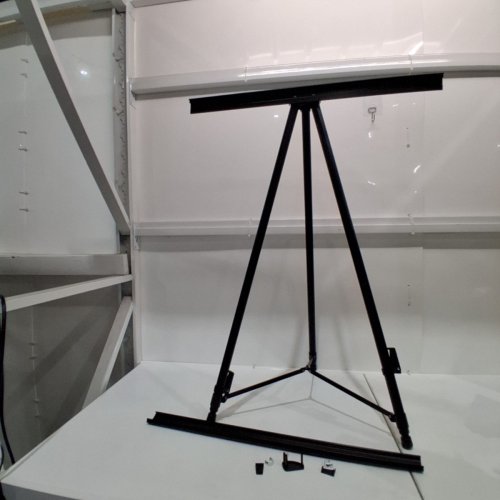 AMAZON BASICS HEAVY DUTY HIGH BOARDROOM ALUMINUM FLIPCHART WHITEBOARD AND DISPLAY EASEL STAND WITH ADJUSTABLE HEIGHT TELESCOPE TRIPOD - 28'' X 37''-69'' - BLACK (MODEL: KK2456A) image 2
